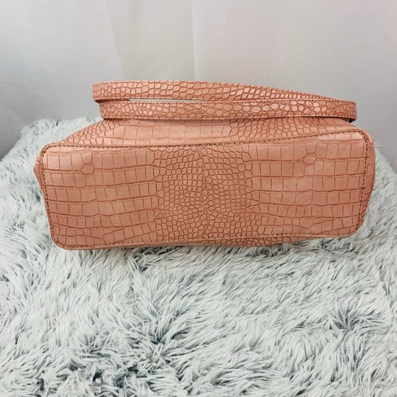 Kaari Blue Dusty Rose Crocodile Look Handbag - Picture 5 of 6